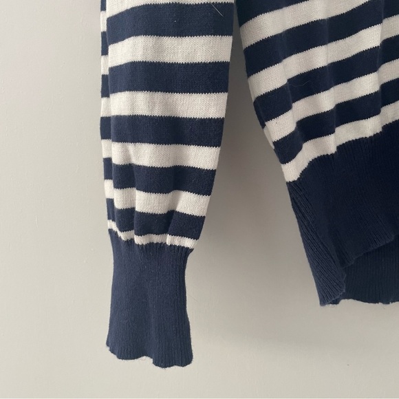Comme Des Garcons Play Red Heart Stripped Knit Sweater Blue - Picture 5 of 8